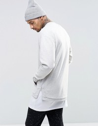 Oversize-свитшот в стиле casual с боковыми вставками в рубчик ASOS