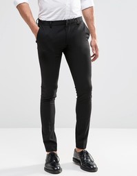 ASOS Extreme Super Skinny Smart Trousers in Black - Черный