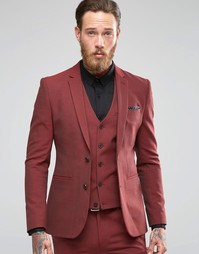 Темно-красный супероблегающий пиджак ASOS - Красный