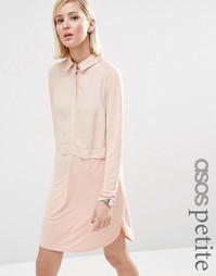 Платье-рубашка из разных тканей ASOS PETITE - Телесный