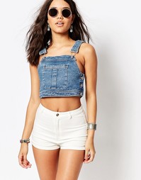 Укороченный джинсовый топ в стиле комбинезона Missguided