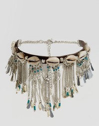 Ожерелье-чокер с ракушками и бисером ASOS - Мульти