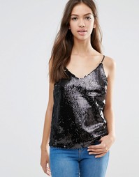 Топ с пайетками Vero Moda Sillie - Черный