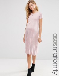 Платье-футболка миди ASOS Maternity - Blush