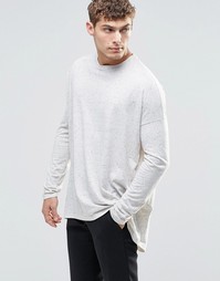 Трикотажный oversize‑лонгслив в крапинку с асимметричным краем ASOS