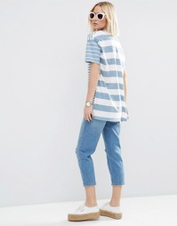 Длинная футболка в полоску ASOS - Мульти