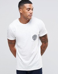 Облегающая футболка с принтом на кармане Abercrombie &amp; Fitch - Белый
