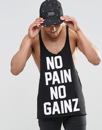 Майка-борцовка с принтом No Pain ASOS - Черный