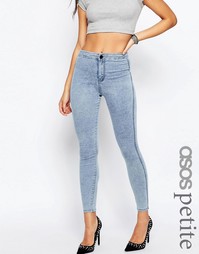 Голубые мраморные джеггинсы ASOS PETITE Rivington - Выбеленный голубой