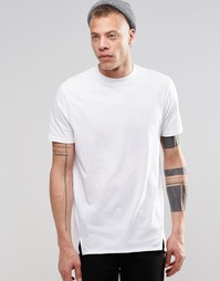 Супердлинная футболка с закругленной кромкой и широким воротом ASOS