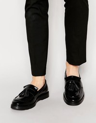 Черные кожаные лоферы с кисточками ASOS - Черный