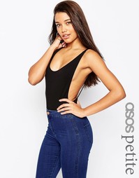 ASOS PETITE Vest Body With Scoop Back - Dusty nude