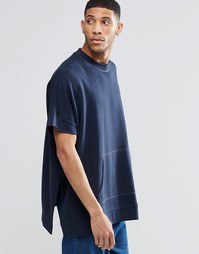 Oversize-свитшот с короткими рукавами и разрезами по бокам ASOS