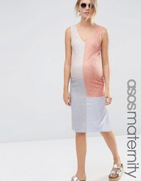 Платье в стиле колор блок для беременных ASOS Maternity - Колор блок