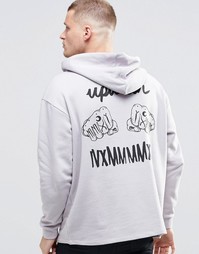 Oversize-худи с принтом на спине ASOS - Dusky lilac