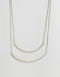 Двухъярусное ожерелье Made Curved - Серебряный