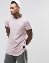 Футболка с закругленным низом Sixth June - Stone pink