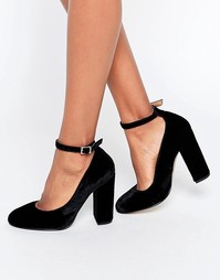 Черные туфли на блочном каблуке с ремешком вокруг щиколотки Carvela Ad