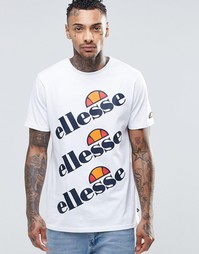 Футболка с тремя логотипами Ellesse - Белый