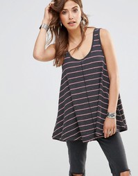 Майка в полоску Free People Garden - Темно-серый вереск