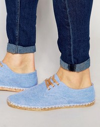 ASOS Derby Espadrilles in Blue Chambray - Синий