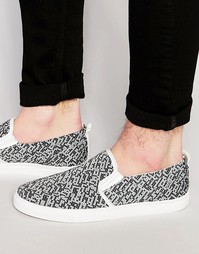 Серые кеды-слипоны с принтом ASOS - Серый