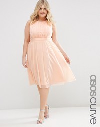 Платье миди ASOS CURVE - Розовый