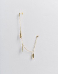Limited Edition Leaf Charm Nose To Ear Stud - Золотой Asos