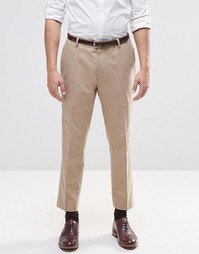 ASOS Slim Smart Cropped Trousers in Camel - Кэмел
