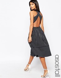 Приталенное платье миди с перекрестными лямками на спине ASOS TALL