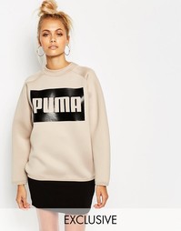 Свитшот с логотипом и высоким воротом Puma - Серый кристалл