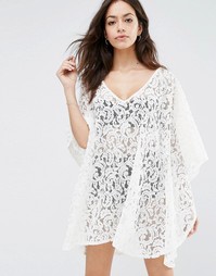 Пляжное платье в стиле кроше Melissa Odabash Ignes - Кремовый