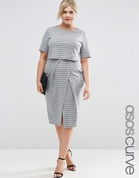 Двуслойное платье в полоску ASOS CURVE - Полоски