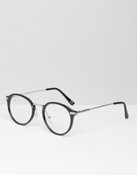 Круглые очки с прозрачными стеклами в черной оправе Jeepers Peepers Ca