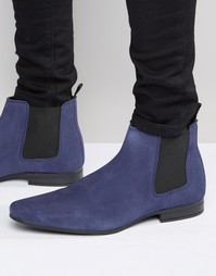 Синие замшевые ботинки челси ASOS - Синий