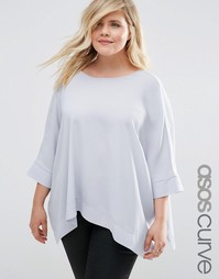 Oversize-футболка с V-образным вырезом на спине ASOS CURVE