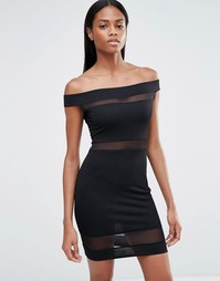 Облегающее платье с открытыми плечами Missguided - Черный