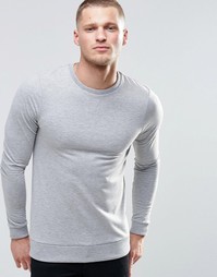 Легкий свитшот с круглым вырезом ASOS - Серый меланж