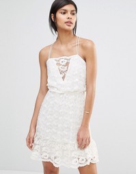 Кружевное платье с бретельками Vero Moda - Античный белый