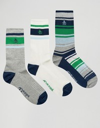 Original Penguin 3 Pack Retro Sport Style Socks - Темно-синий