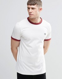 Белая футболка Fred Perry Ringer - Снежно-белый