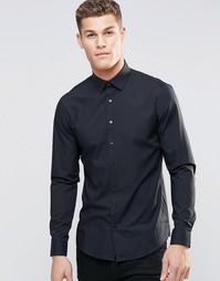 Стретчевая рубашка суперзауженного кроя Calvin Klein - Черный