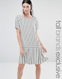 Платье в полоску со складками Y.A.S Tall - Мульти