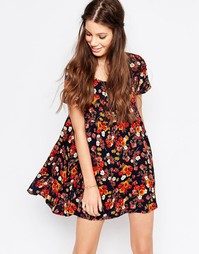 Чайное платье с короткими рукавами Glamorous - Sunset floral