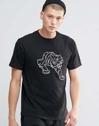 Футболка с вышивкой Maharishi Line - Черный