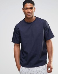 Темно-синяя перфорированная футболка ASOS - Темно-синий