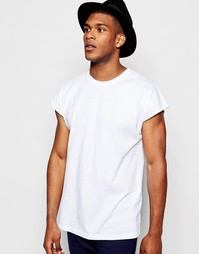 Белая оversize-футболка без рукавов ASOS - Белый