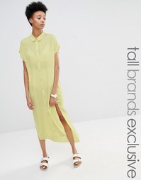 Платье-рубашка с короткими рукавами и боковым разрезом Adpt Tall