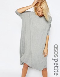 Платье-футболка кроя оversize с асимметричным подолом ASOS PETITE