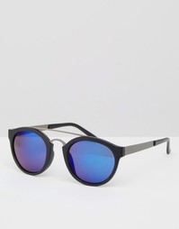 Круглые солнцезащитные очки с зеркальными стеклами AJ Morgan - Черный